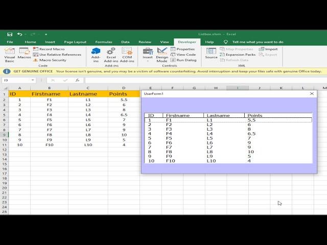 excel programmer: How to Populate Listbox in userform using excel VBA