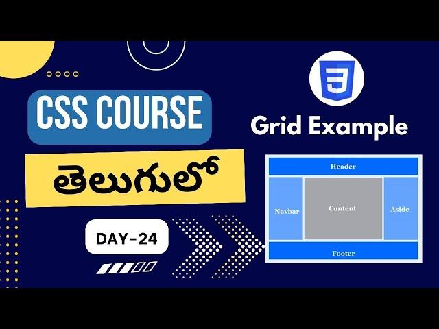 CSS grid example  | CSS grid  layout in Telugu | CSS grid template | CSS tutorials | CSS grid layout