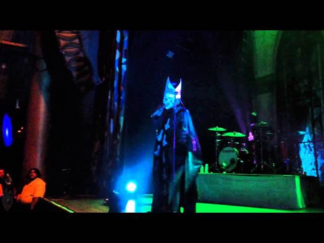 Ghost BC- Papa Emeritus II suggesting no crowd surfing.