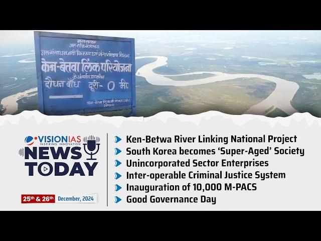 News Today | Daily Current Affairs | 25th & 26th December, 2024