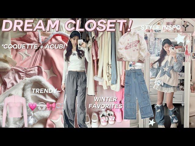 CLOSET TOUR ️ winter favorites, trendy and affordable *coquette + acubi*