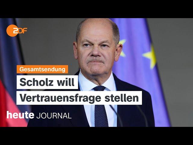 heute journal vom 06.11.2024 Scholz will Vertrauensfrage stellen, Trump kehrt ins Weiße Haus zurück