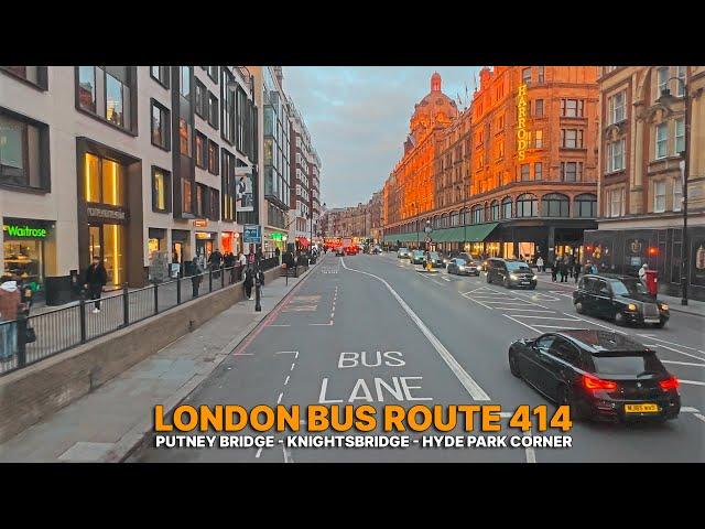 Explore London aboard Bus Route 414: London Bus Ride from Putney High Street to Hyde Park Corner 