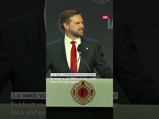 J.D. Vance wird bei Rede vor Feuerwehrgewerkschaft ausgebuht | #ntv #shorts #news #usa #republican