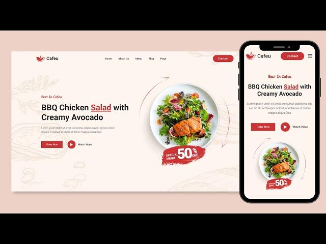 Create a Responsive Restaurant Website in HTML & CSS | Responsive Website Design