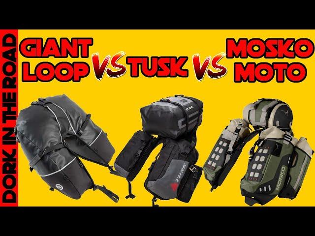 Mosko Moto Reckless 40 vs Giant Loop Coyote vs Tusk Excursion: Rackless Motorcycle Luggage Shootout