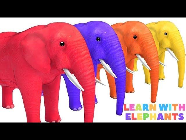 learn fruits in english w friendly elephant videos for kids learn colors for kindergarten kids