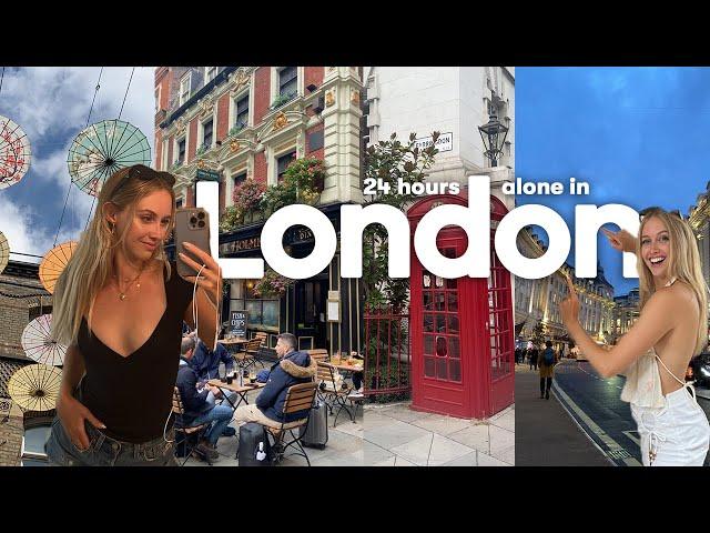 24 hours alone in London  solo travel vlog
