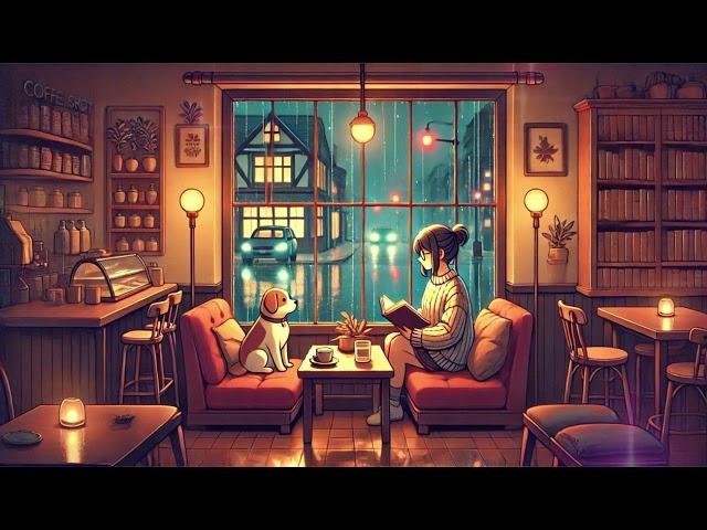 Rainy Night Lofi Beats | Cozy Coffee Shop Vibes for Studying & Relaxing 