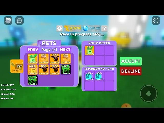 free pets in legend of speed Roblox 2021