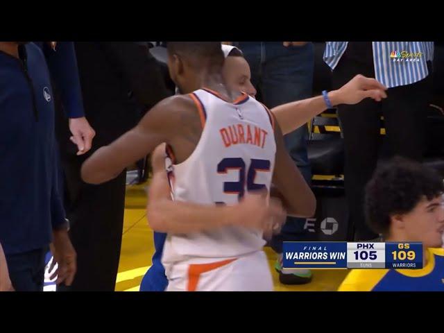 Steph Curry shows love to KD after INSANE FINAL MINUTES vs Suns 