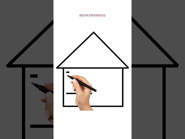 House drawing for Kids - How to draw a house step by step