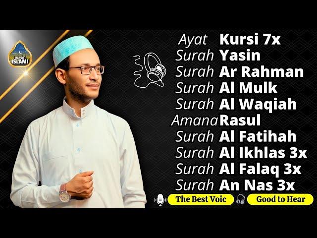 Peaceful Voice Ayat Kursi 7x, Surah Yasin, Ar Rahman, Waqiah, Al Mulk, Kahfi, Ikhlas, Falaq, An Nas