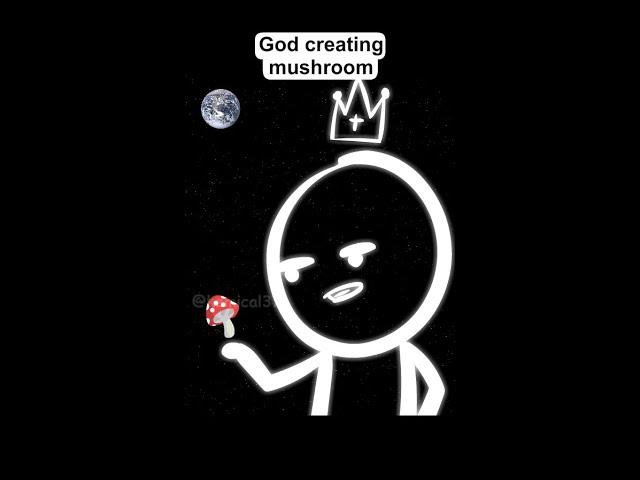 God creating mushrooms