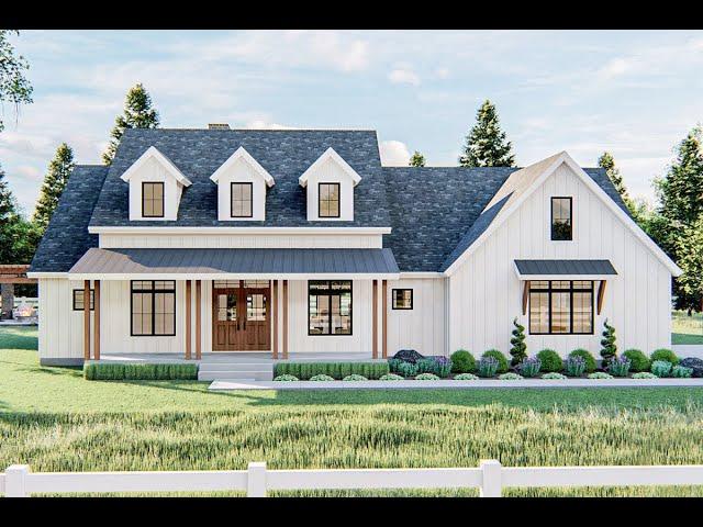 Modern Farmhouse Home Plan 62841DJ Virtual Tour!