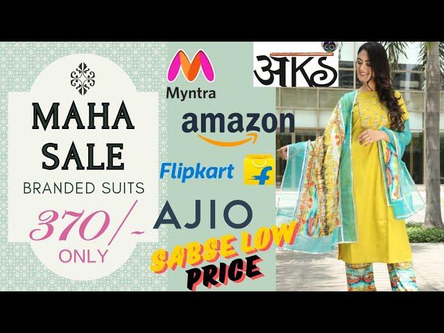  370/- mein AKS ke BRANDED SUITS  Myntra Ajio Flipkart Amazon se LOWEST PRICE  FREE DELIVERY 