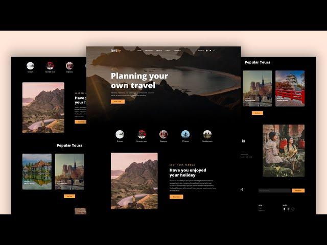 Complete Responsive Website Using HTML CSS | Responsive Travel & Tour Website Design Tutorial