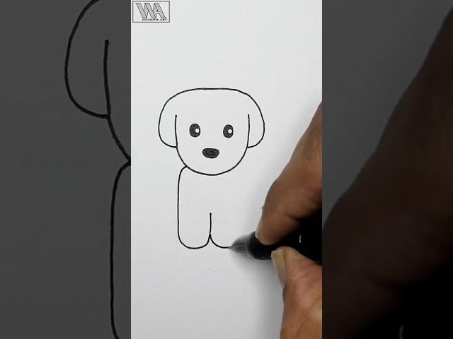 How To Draw a Cute Puppy  || Very Easy Puppy Drawing Tutorial || #drawing #video #tutorial #shorts