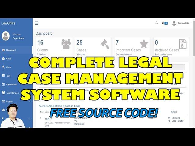 Complete Legal Case Management System Software | Free Source Code Download