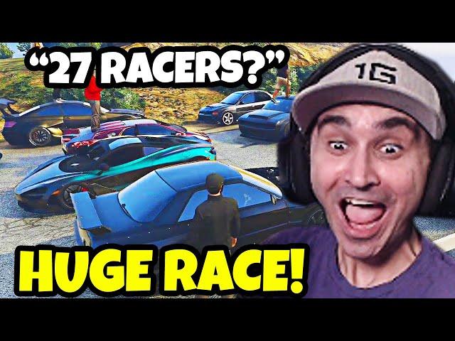 Summit1g Goes CRAZY In HUGE 27 PLAYER RACE With INSANE CARS! | GTA 5 NoPixel RP