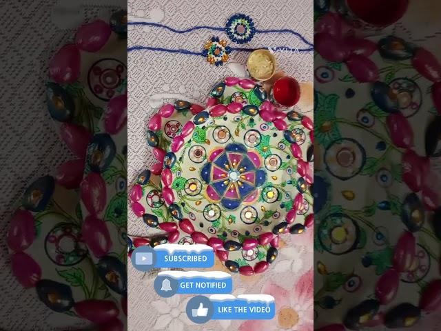 Diy#rakhi thali#pooja(plate,bowl,rakhi,roli,chawal)pooja thali kaise banaye#likesubscribesharethx