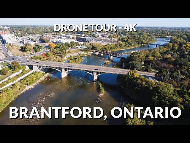 ️ Brantford, Ontario: A Bird's Eye View in 4K!  | Drone Adventure