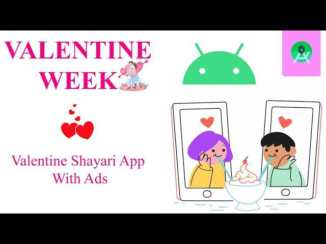 valentine shayari app with admob | How to make quotes app | college project | With beautiful UI