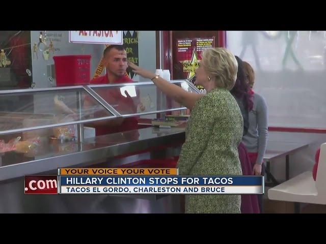 Hillary Clinton stops at Tacos El Gordo before rally