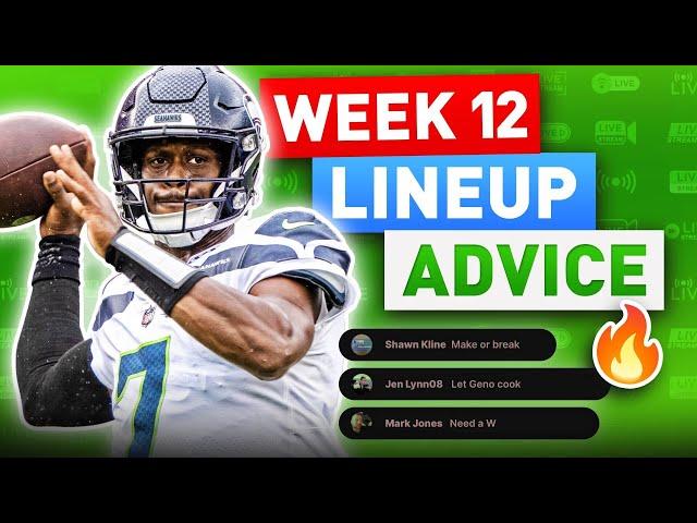 Fantasy Football Week 12 Lineup Advice | NFL Inactives, Injuries & Start/Sit Decisions (2024)