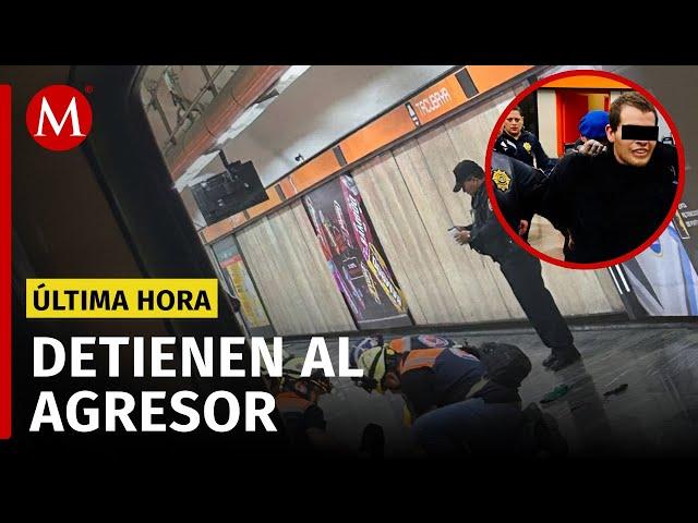 Hombre APUÑALA a 4 pasajeros en la estación Tacubaya de la Línea 7 del Metro