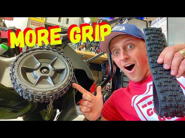 HOW TO REPLACE TREAD ON LAWN MOWER WHEELS (Get MORE GRIP That LASTS)