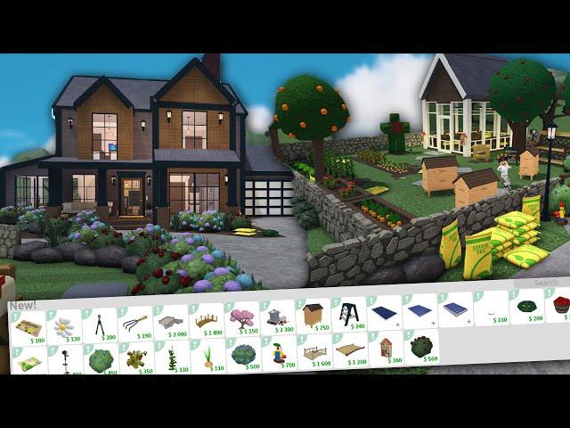 building a BLOXBURG FARMHOUSE AND GARDEN with the NEW UPDATE
