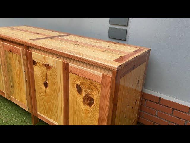 Building A Large Storage Cabinet From Upcycled Wood. A Surprising Creative Wood Processing Project.