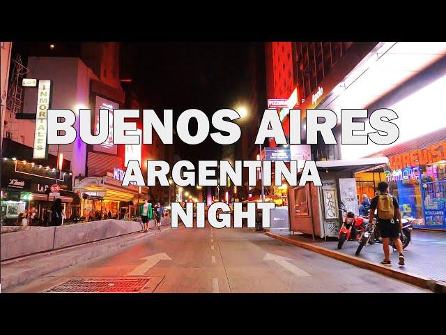 Buenos Aires, Agrentina - Night Driving Tour 4K