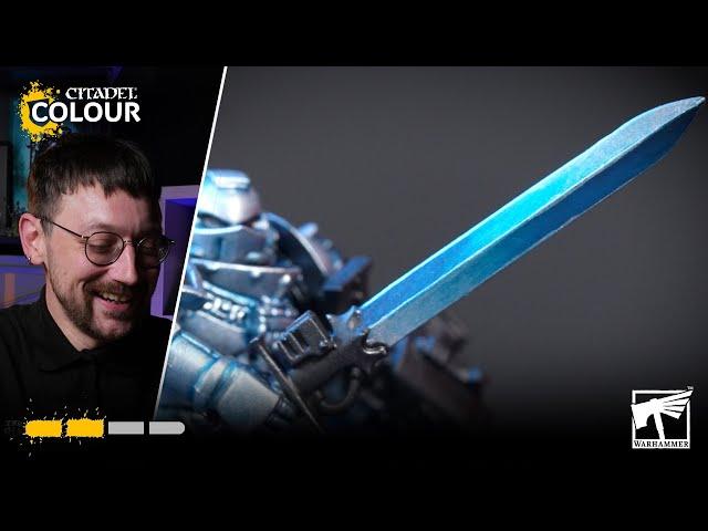 How To Paint: Blue Steel & Metallic Power weapons | Intermediate | Warhammer 40,000