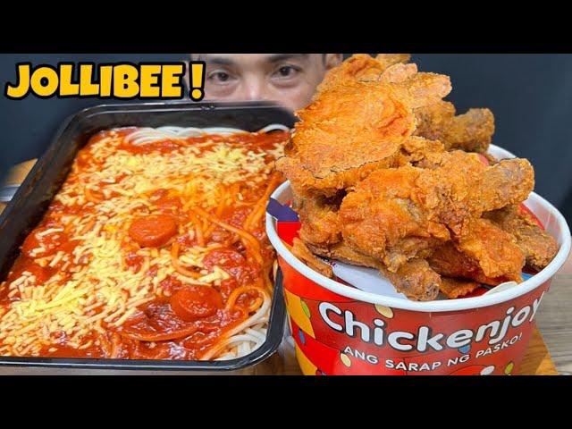 Spicy Chicken Joy at Jolly Spaghetti | Jollibee Mukbang Asmr | Filipino Food Mukbang Philippines