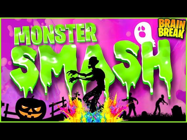 Halloween Brain Break Party  Monster Smash  Freeze Dance & Run  Floor is Lava  Just Dance