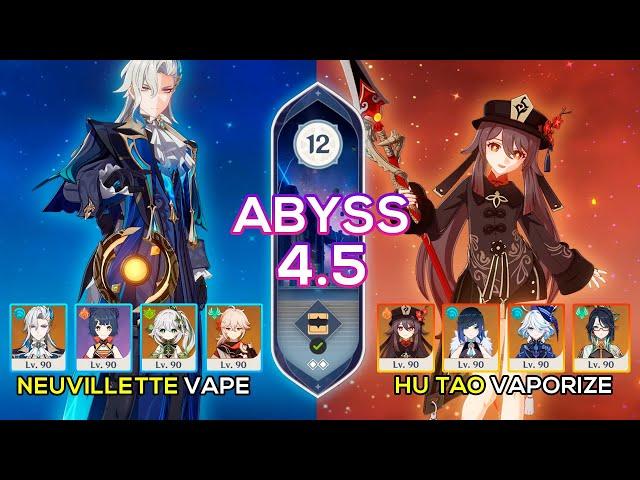 C0 Neuvillette Vaporize & C0 Hu Tao Vaporize | Spiral Abyss 4.5 | Genshin Impact