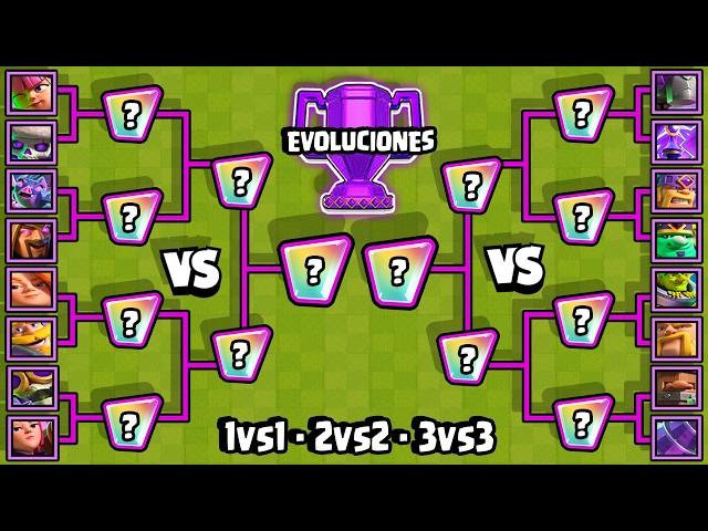 NEW EVOLVED CARDS TOURNAMENT | 1vs1 - 2vs2 - 3vs3 | Clash Royale