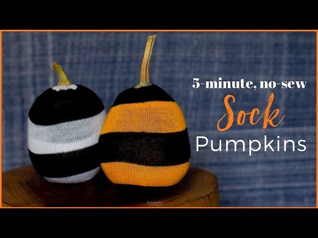 How to Make a No Sew 5-minute Pumpkin Craft from a Dollar Tree Sock!