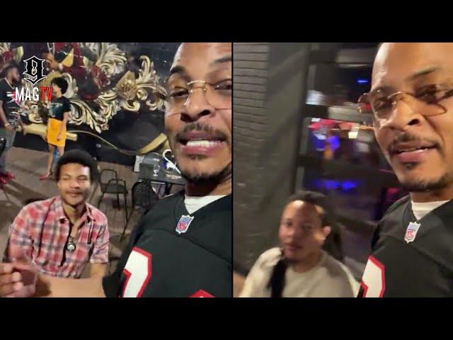 T.I. Pulls Up To Trap City Cafe Wit Son's Messiah & Domani Then Proceeds To Roast Everbody! 