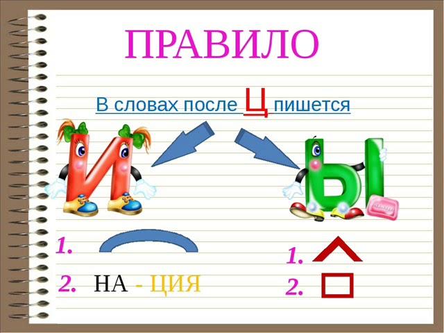 Правописание гласных И-Ы после Ц