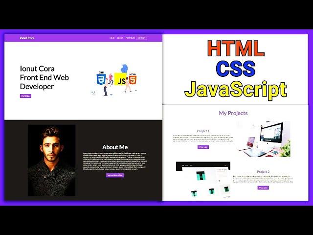 Front End Web Developer Portfolio Website created with HTML, CSS & JavaScript