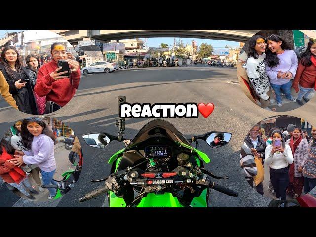 First Day in College on My Kawasaki Z900 | Cute Girl Reaction |Market Reaction #z900 #kawasaki #cute