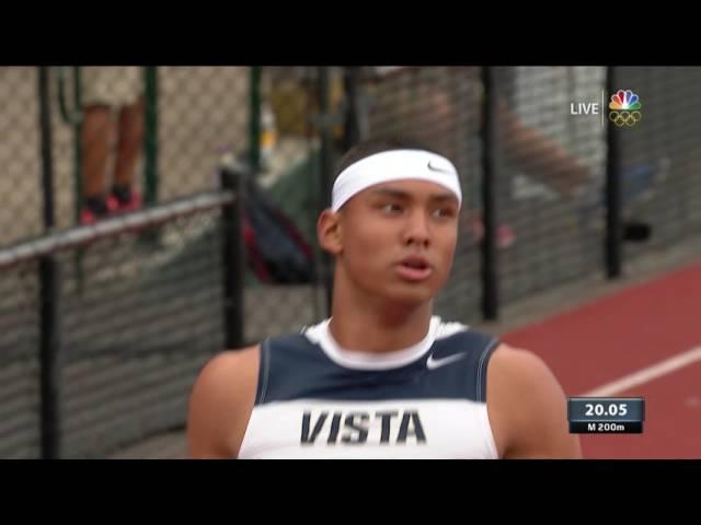 Olympic Track And Field Trials | 18-Year-Old Michael Norman Beats Tyson Gay In 200m Prelim