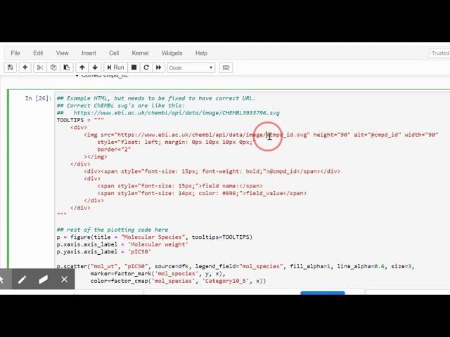 Dask dataframe & Bokeh Visualization | Tooltip | Panning | Image insertion | CHEMBL dataset