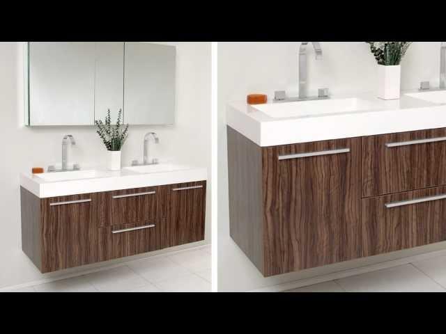 Fresca Opulento Walnut Modern Double Sink Bathroom Vanity w/ Medicine Cabinet - FVN8013GW