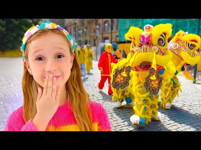 Nastya and her funny vlog in Prague and travel stories for kids