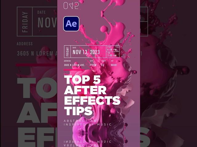 5 After Effects Tips You Should Know in After Effects #tutorial