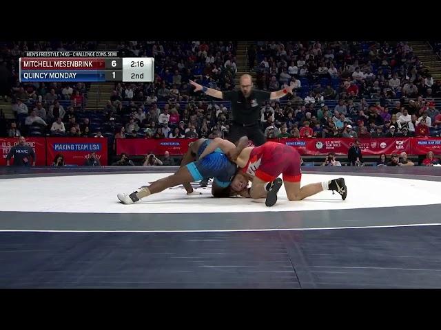 Mitchell Mesenbrink vs Quincy Monday 74kg con-semis - Olympic Team Trials 2024